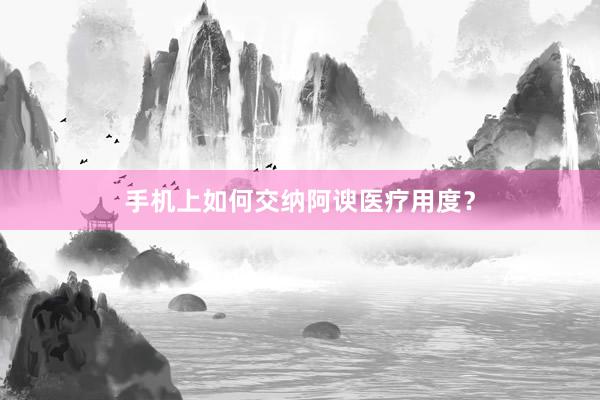 手机上如何交纳阿谀医疗用度？